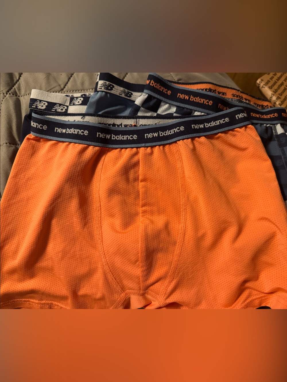 New Balance Orange Mesh Athletic Shorts with Branded Waistband 10/12 4 pairs